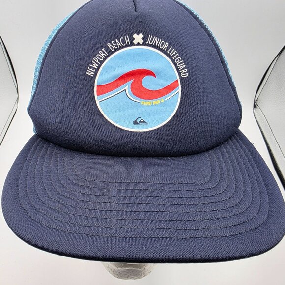 Quiksilver Newport Beach Junior Lifeguard Adults Blue Trucker Hat Casual Outdoor - Picture 10 of 10